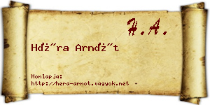 Héra Arnót névjegykártya